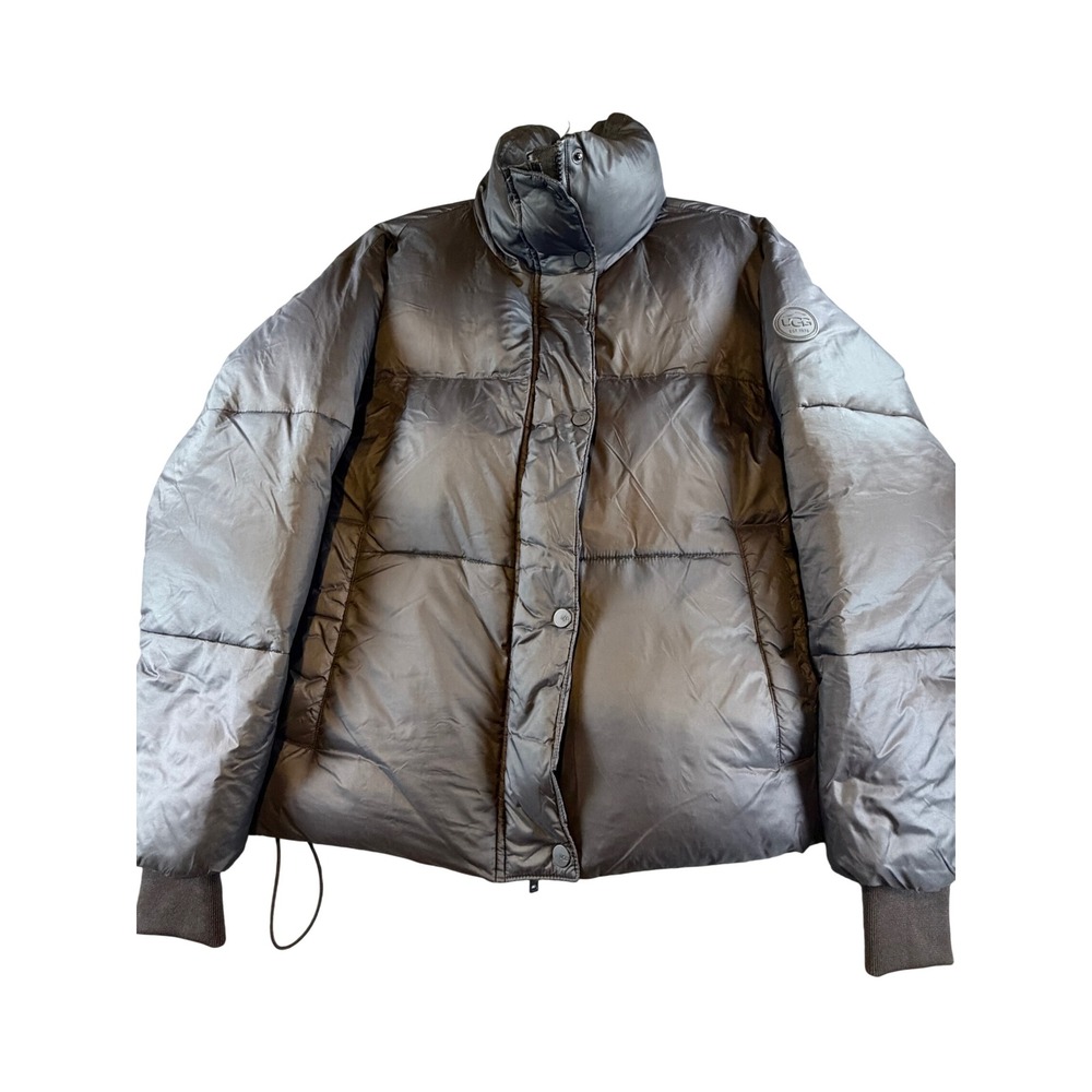 UGG Womens Charcoal Grey Quilted Puffer Jacket Coat Size Small